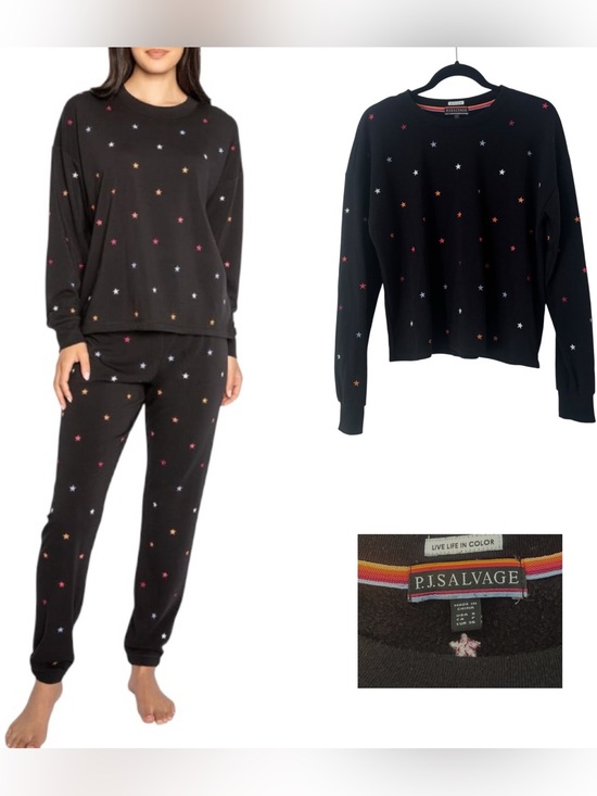 P.J. Salvage Tops - P.J. Salvage Embroidered Stars Sweatshirt